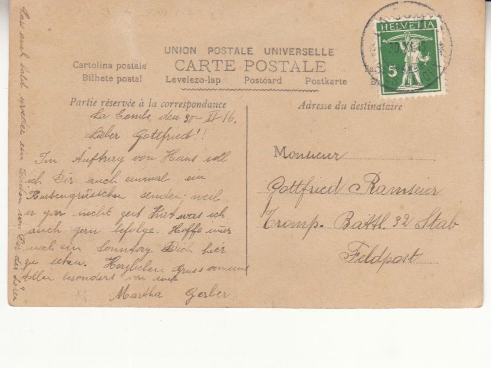 Cartoline postali: Kitschkarte 1916 – Usato da Bürglen TG venduto da StampGraf 1
