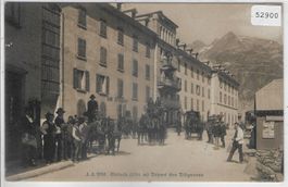 Gletsch - Depart des Diligences - Start der Postkutschen