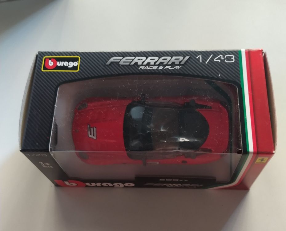 Ferrari 599 GTO Coupe Rot 1/43 Modellauto - Burago Mit Wunschkennzeichen