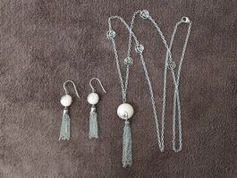Halskette und Ohrhänger Silber