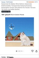 TOFFCAEA Katzennetz 6x3m Schwarz ohne Bohren