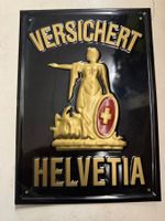 Werbeschild Relief Helvetia Versichert schwarz neuwertig