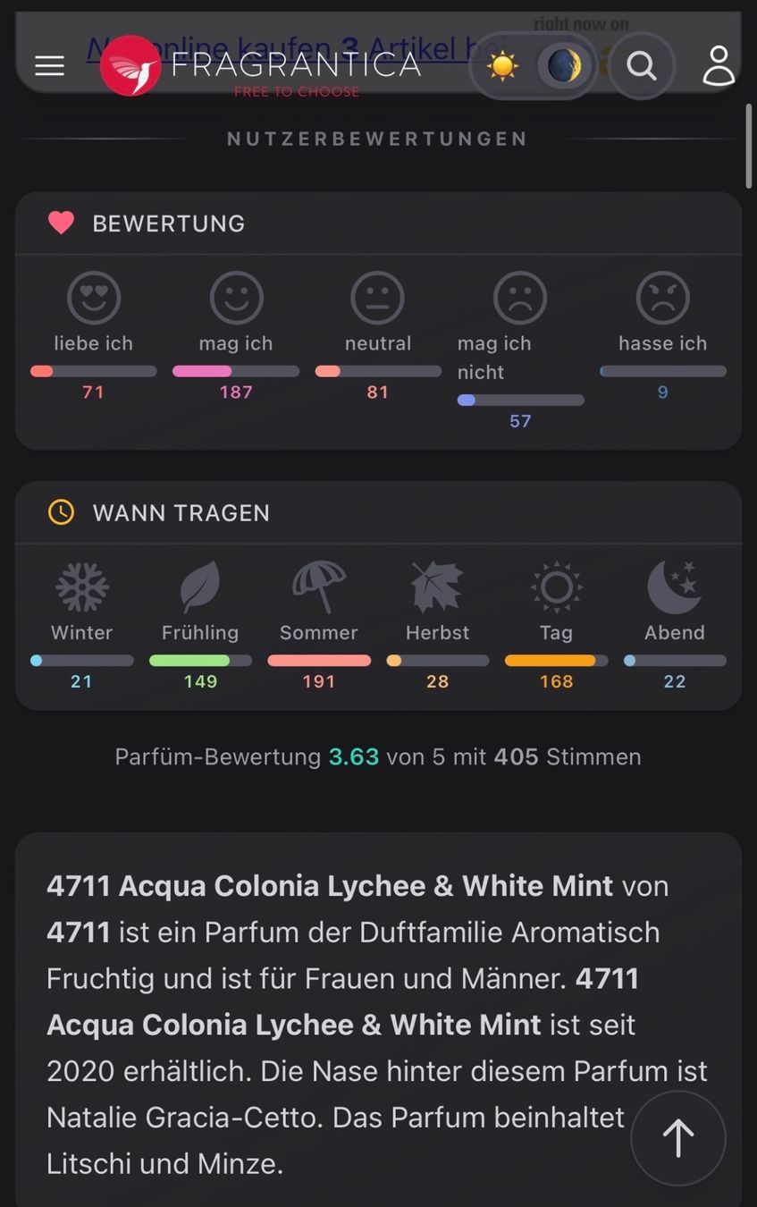 4711 Parfum & Eau de Toilette: 4711 Lychee & White Mint 5ml.EDC Abfüllung Unisex – Gebraucht aus Zürich von deruja 4