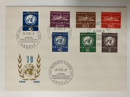 Nation Unies 1955, Kat. 22-27, FDC, KP 120.--