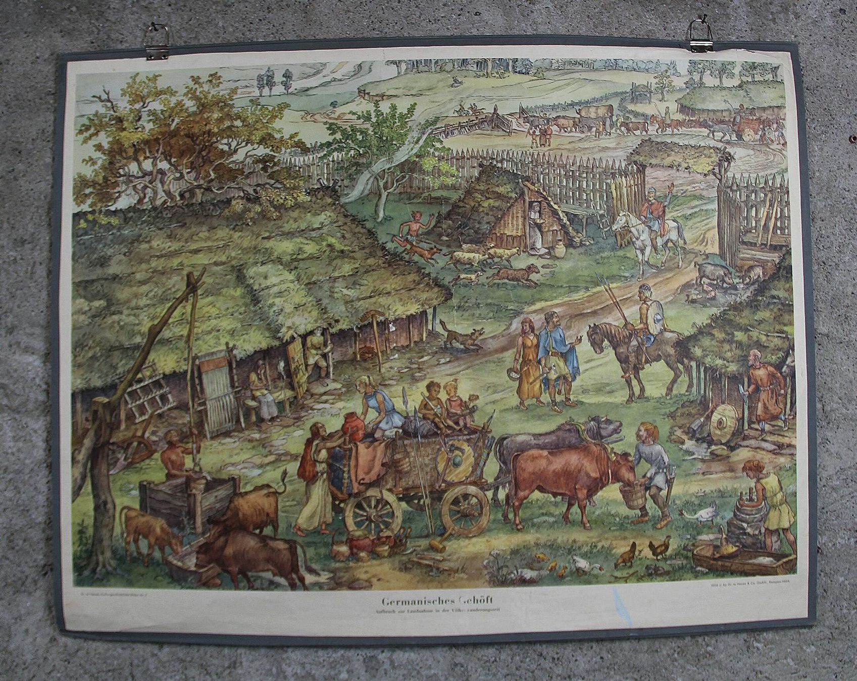 Foto & Immagini: Schulwandbild "Germanisches Gehöft" – Usato da Birrwil venduto da brandschatz_birrwil 1