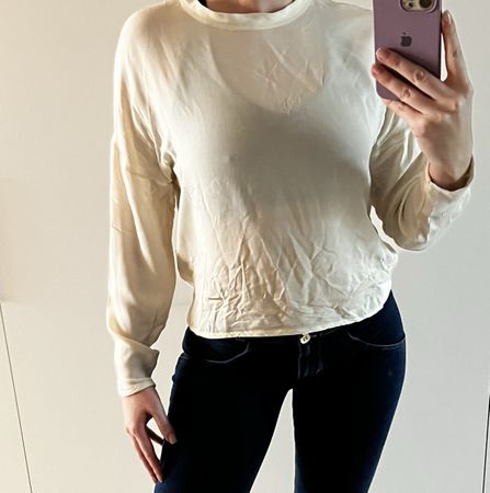 DSQUARED2 Seidenbluse Gr. 40 Top Shirt weiss Blogger