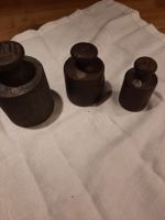 3 Gewichtssteine Eisen schwarz