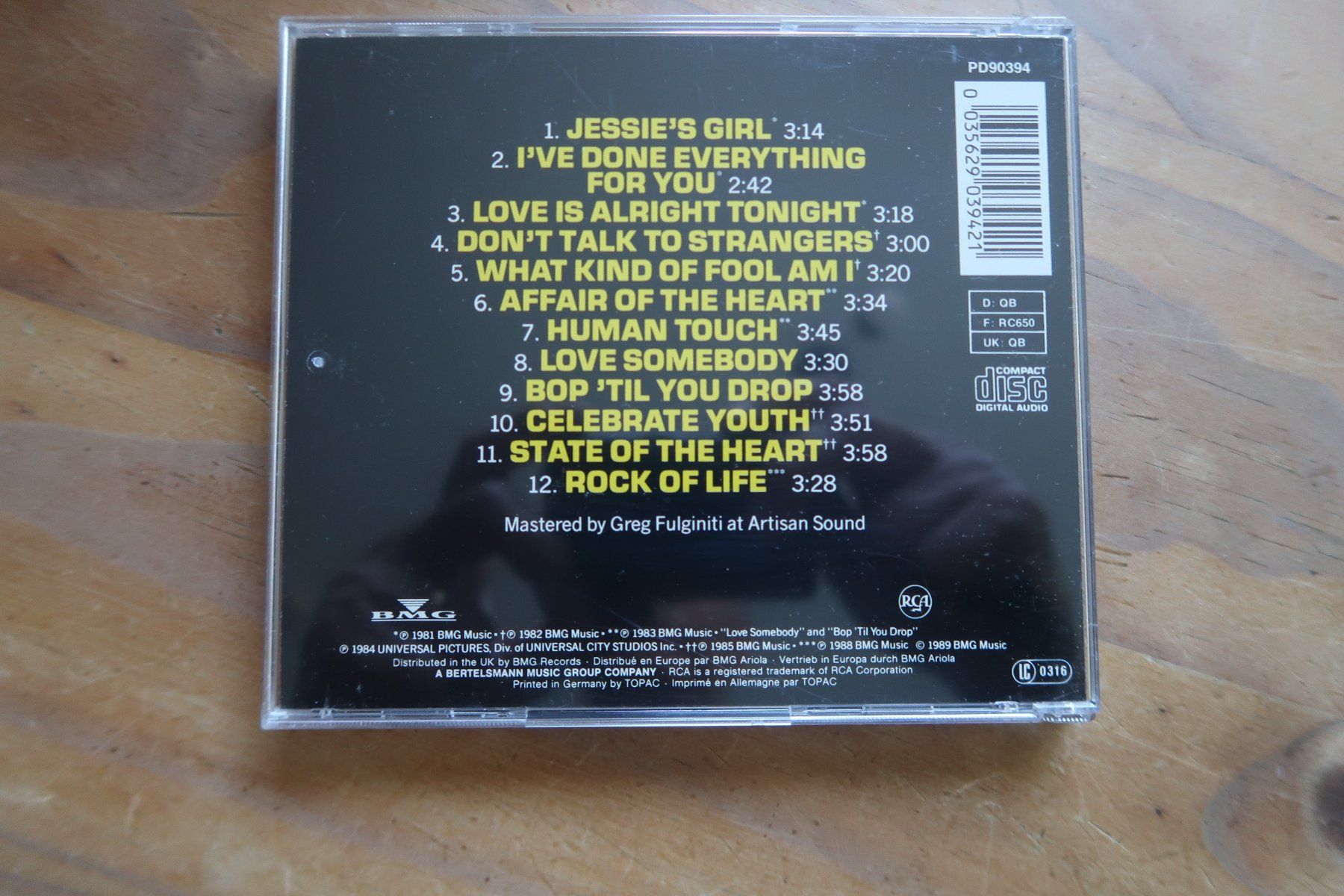 CDs: RICK SPRINGFIELD - GREATEST HITS - CD – D'occasion à Basel par Patiscat 1
