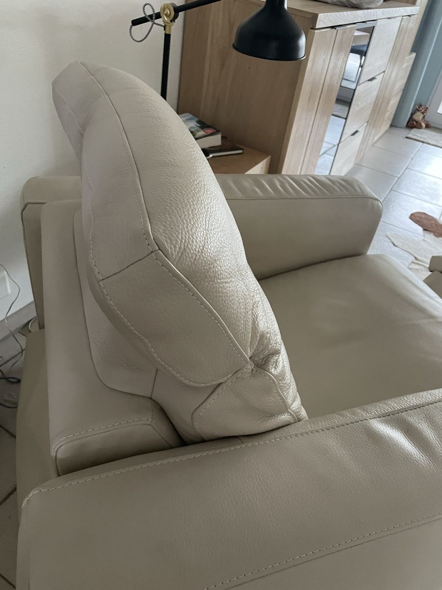 Poltrone: Leder Sessel, echt, beige, Relaxsessel  – Usato da Freienbach venduto da schimmel01 8