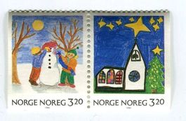 Briefmarken "Weihnachten".  Norwegen.