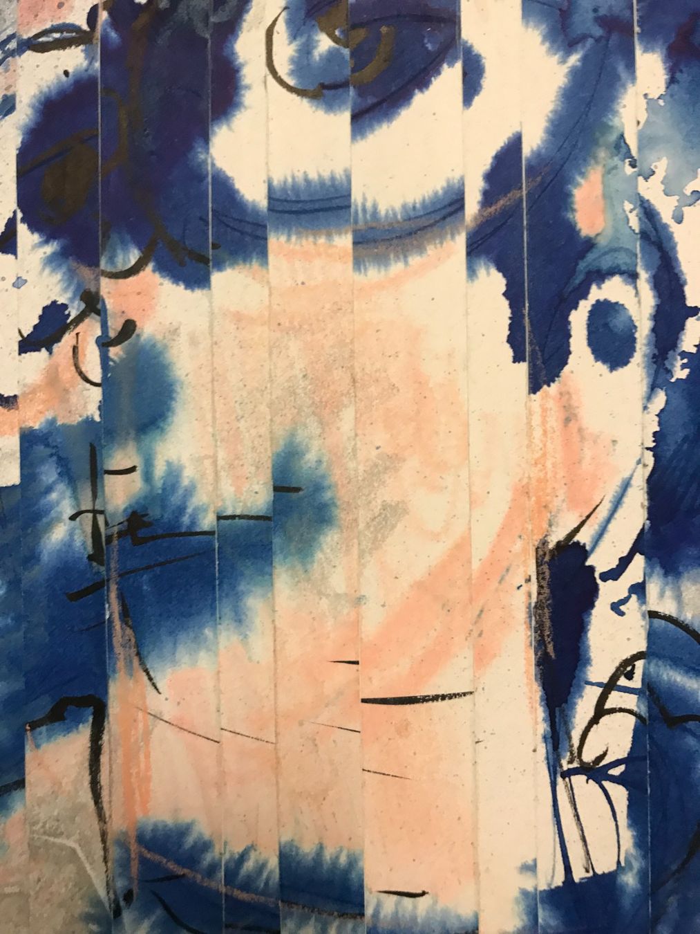 Dipinti: Karnevals-Spuren, Collage-Mischtechnik, 32x39, 1994 – Usato da Biberist venduto da longimanus3 3