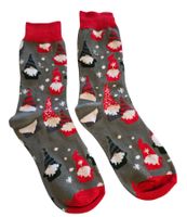 Socken Weihnachten/Christmas/Flocken/Wichtel/Kobold/Zwerg