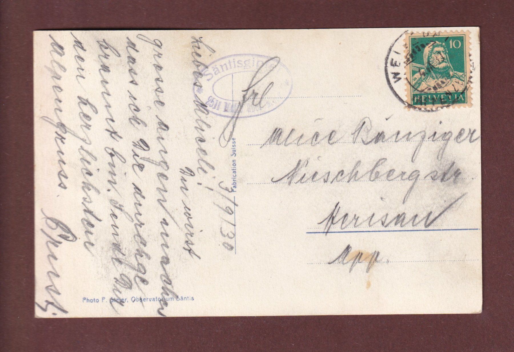 Cartoline postali: Blick vom SÄNTIS - 1930 – Usato da Pully venduto da nicecards-shop 1