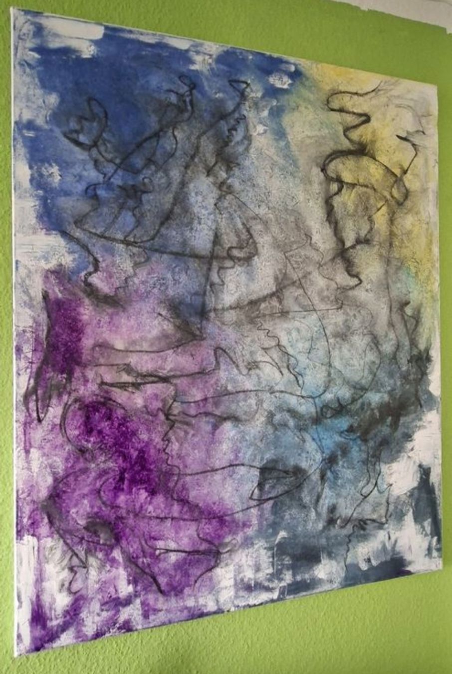Dipinti: Gemälde "Stille im Chaos" handmade 80×100 – Nuovo (secondo la descrizione) da Riehen venduto da Steinbock1970 4
