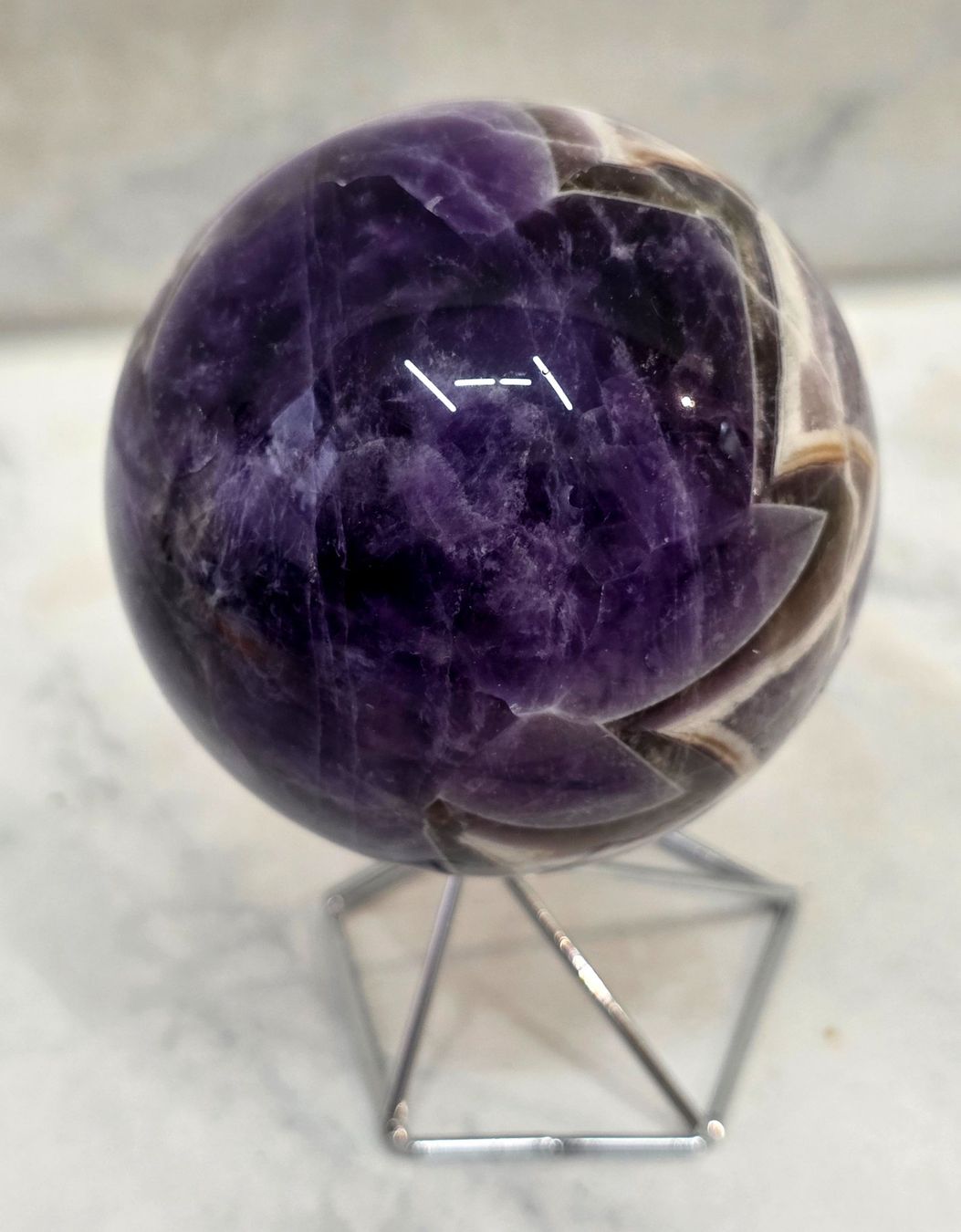 Minerali & Pietre curative: Chevron Amethyst Kugel D 71mm 488g – Nuovo e nell'imballaggio originale da Matzingen venduto da Shay_Crystalz 1