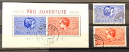 1937 Pro Juventute Block + Einzelwerte gest.