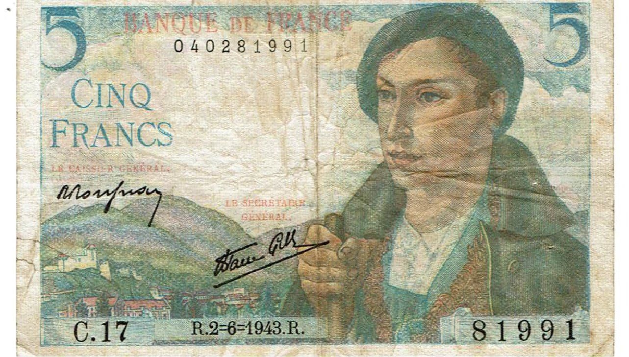 Banconote: Frankreich 5 Francs 02.06.1943 SS+ – Usato da Steffisburg venduto da ber_8htf