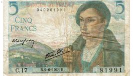 Frankreich 5 Francs 02.06.1943 SS+