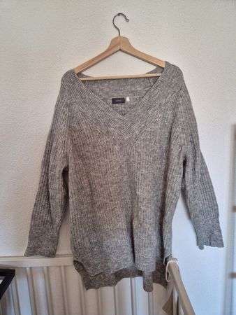 Damen Pullover Yessica grau V-Ausschnitt Grösse L
