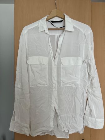 Zara Damen Bluse, weiss, Gr. M