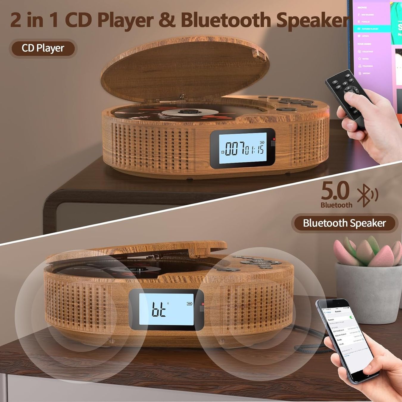 Lettore multimediale portatile: D Player tragbar Kinder klein mit Bluetooth discman Kinder L – Nuovo (secondo la descrizione) da Eichberg venduto da Kati30 1