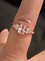 Bague plaquée rouge 53,5 pierre quartz rose neuve