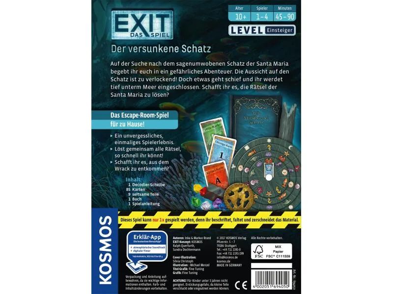 Kosmos Spiele: Exit - Das Spiel: Der versunkene Schatz. Fabrikneu – Neu und originalverpackt aus Nürensdorf von manuel0911 1