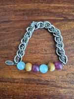 Bracelet Esprit vintage à perles multicolores, été! 18cm