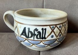 Keramik Becher "Abfall" von J. Enzler 60er/70er Höhe 15 cm