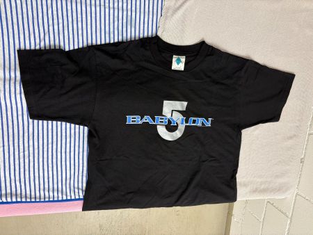 NEUES Babylon 5 T-Shirt, schwarz, Grösse L, Vintage 1995
