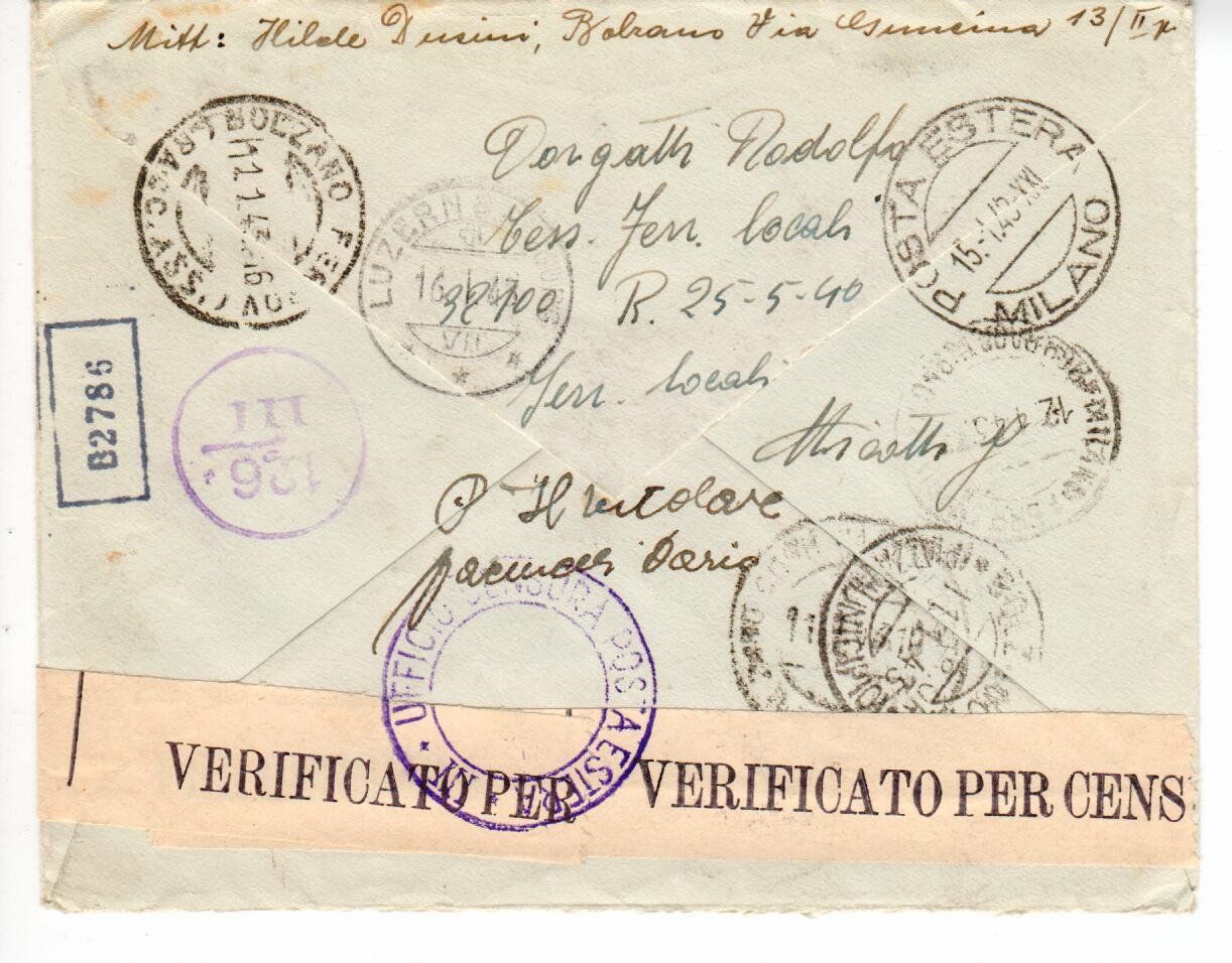 Tutti i francobolli: Zensurbrief Italien 1943 – Usato da Wolhusen venduto da Curver9 1