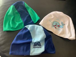 3 Stück Badekappen / Badekappe Gr. 2 Jahre