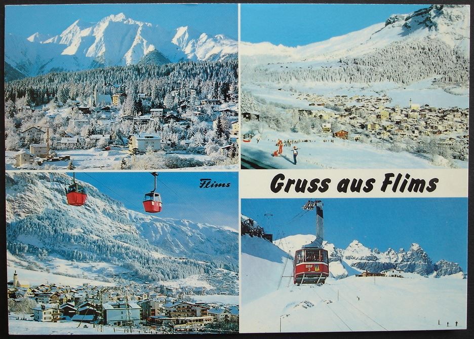 Cartoline postali: Gruss aus FLIMS Gondelbahn Startgels – Usato da Jona venduto da philajona