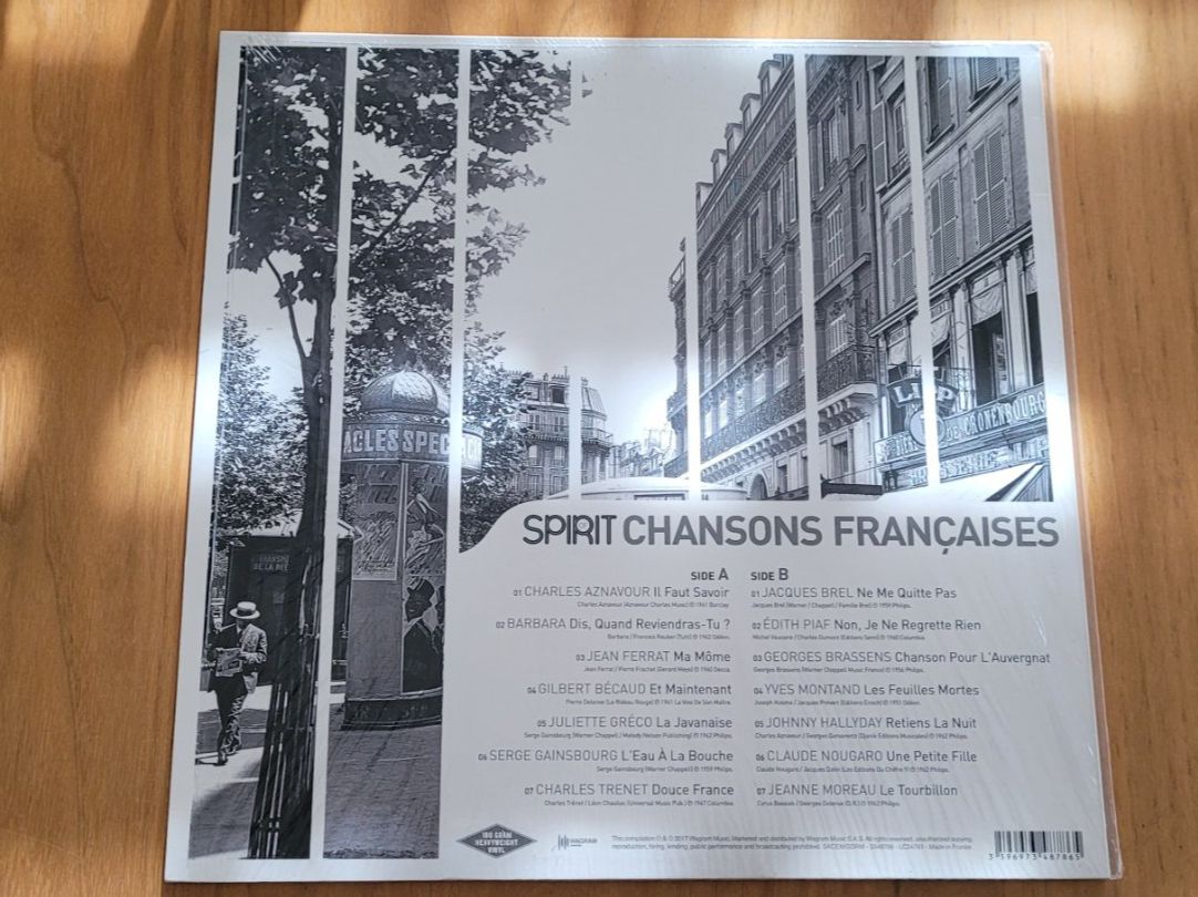 Dischi in vinile: LP  Chansons Francaises Spirit – Usato da Martigny venduto da MZ-67 1