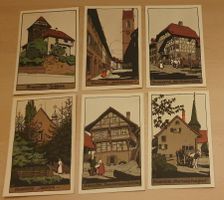 Frauenfeld - 6 Künstler-Stein-Zeichnungen