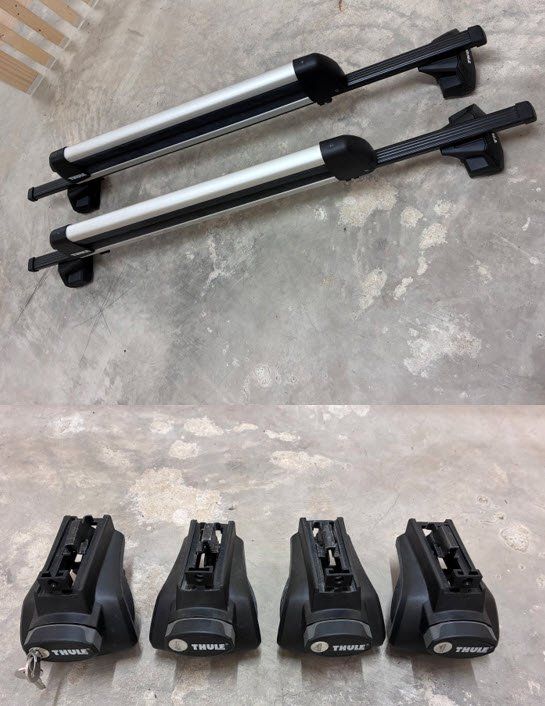 Thule Portapacchi: Thule Dachträger-Set mit Ski-/Snowboardhalter – Usato da Windisch venduto da jwa_72wd