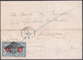 Erstklassiger Rayonbrief: LUGANO: B1-Stein T.38+39, 2500.-+