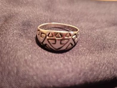 Bagues: Silberring mit geometrischem Muster – D'occasion à Zollikofen par WhiteCat 1