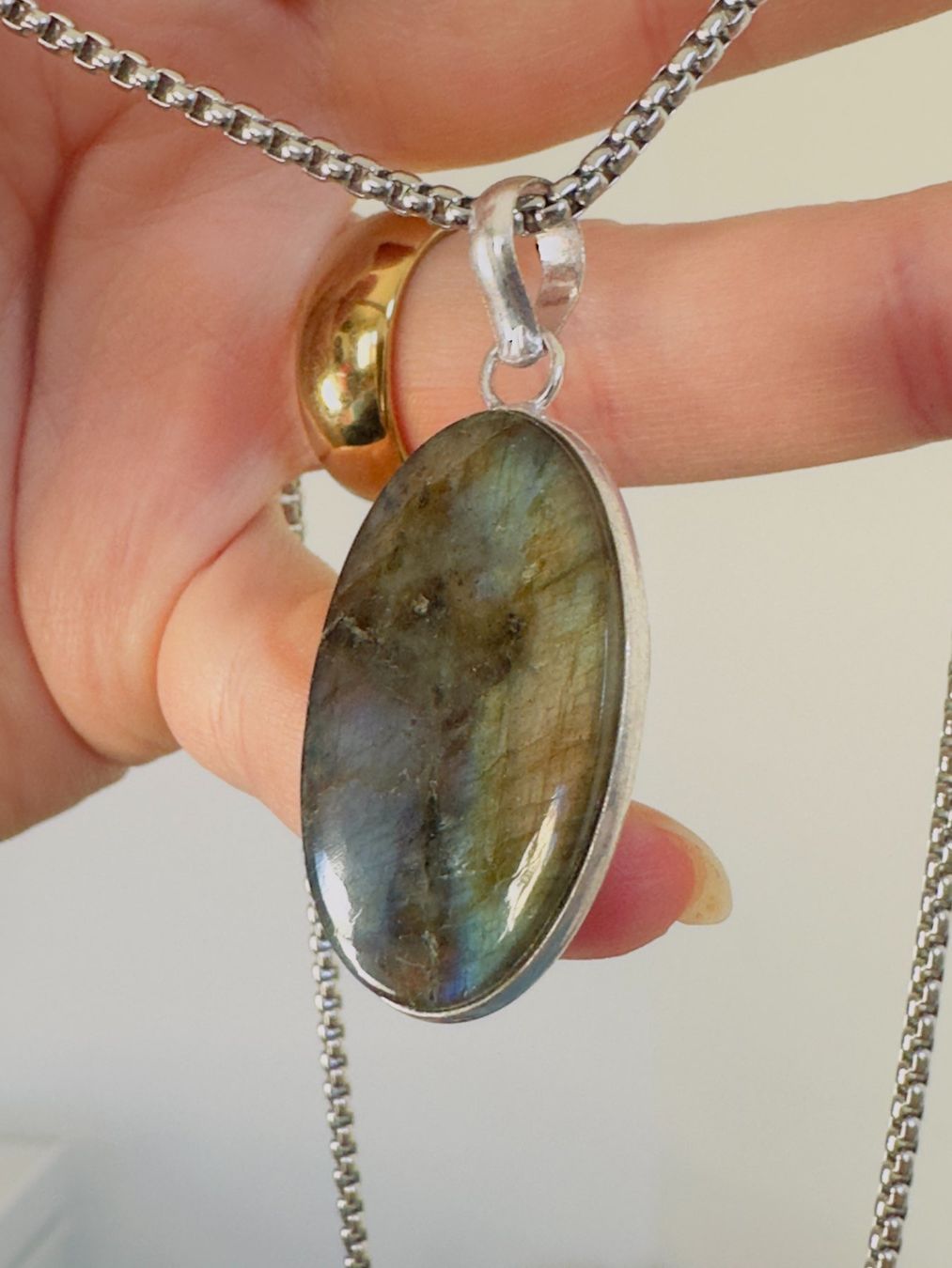 Catenine: Fashionable labradorite necklace – Nuovo e nell'imballaggio originale da Genève venduto da AGBERG 3