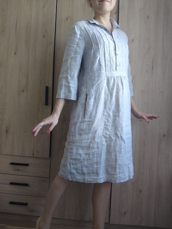 Lightweight Linen Dress 3/4 Sleeve Size 40 Shirt Style