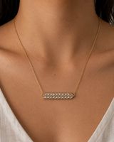 Handgefertigte Kette Edelstahl vergoldet Zirkonia Y2K-Style