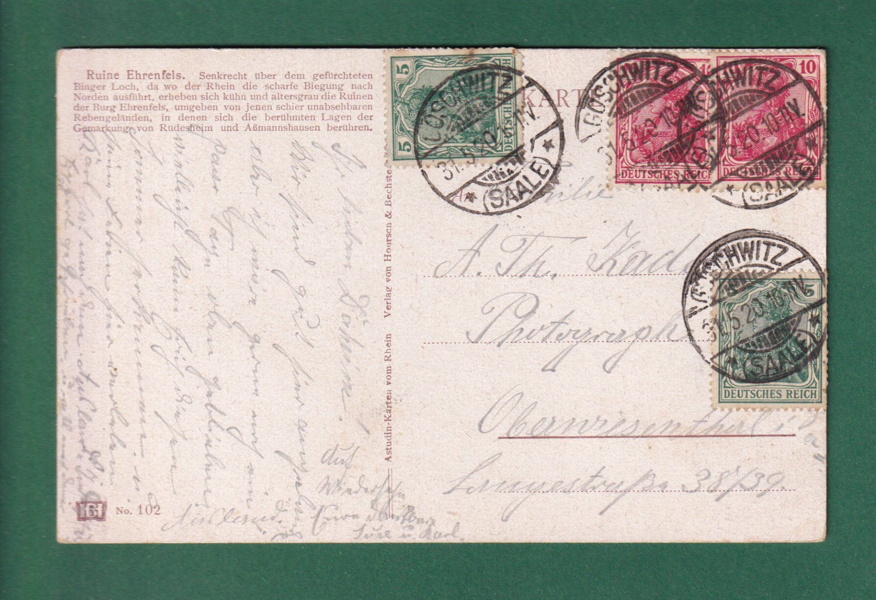 Cartes postales: EHRENFELS - 1920 – D'occasion à Pully par nicecards-shop 1