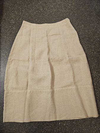 Clemente Damen Rock 100% Leinen Beige Grösse M neu
