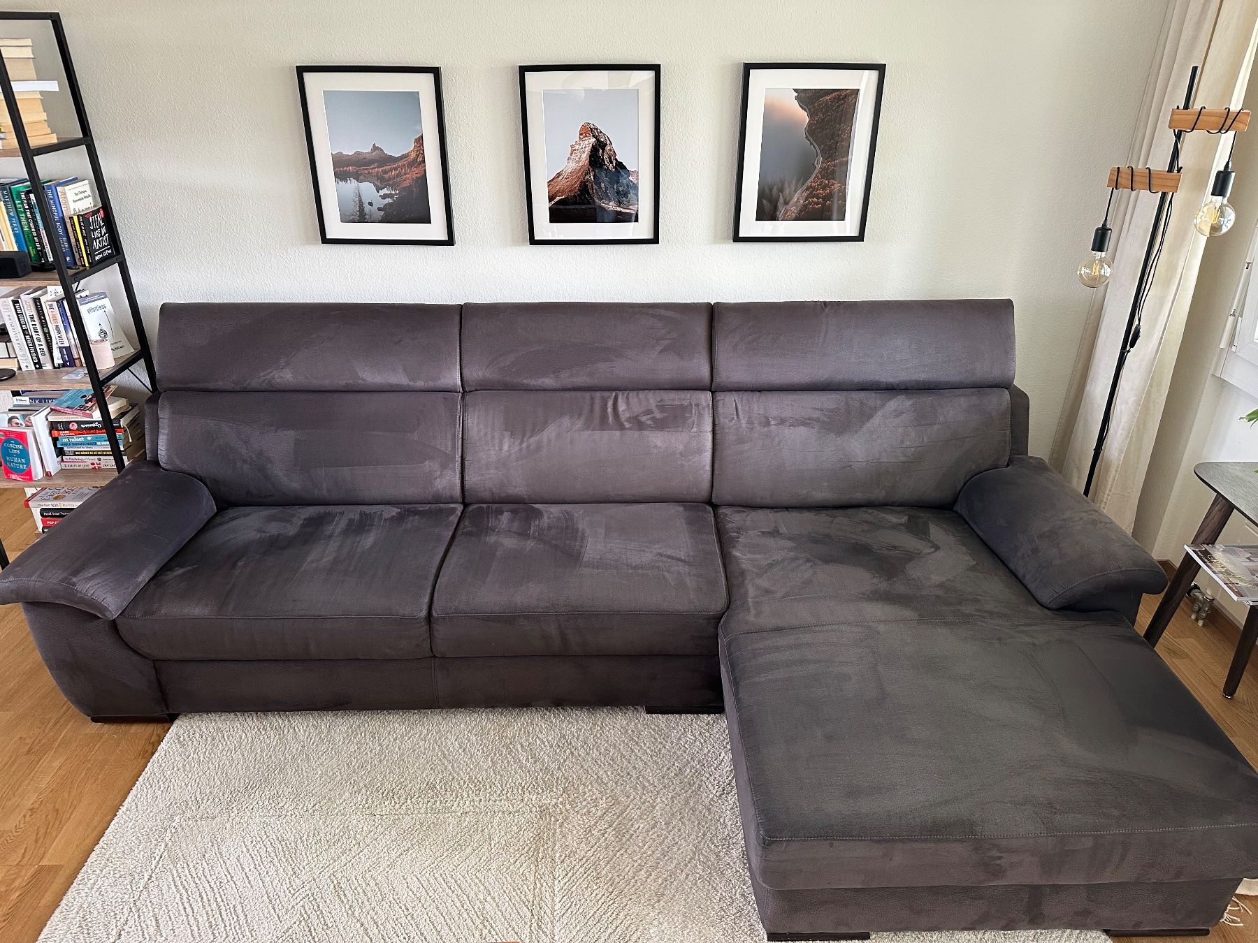 Divani: Grosses Diga-Ecksofa mit Longchair, Anthrazit, sehr gepflegt – Usato da Zumikon venduto da str_79x6 2