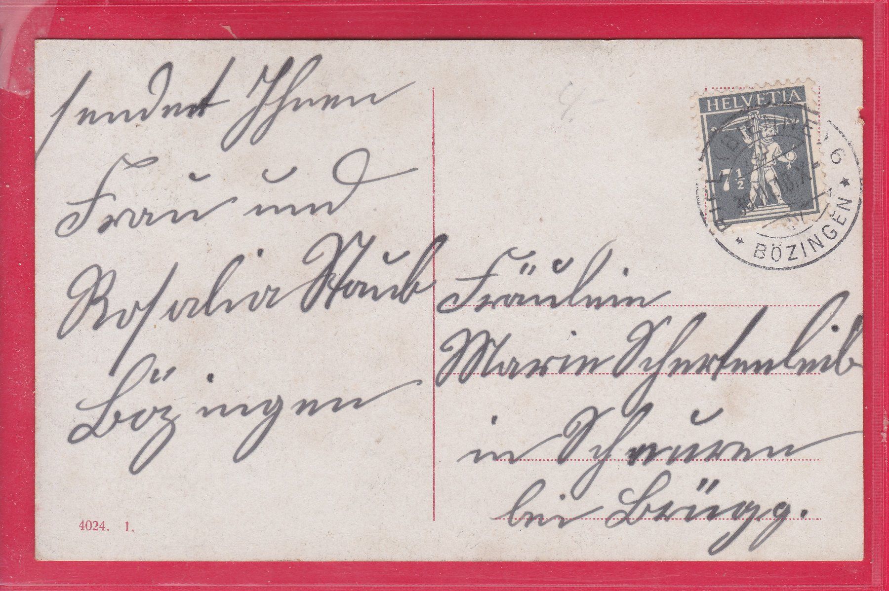 Cartoline postali: HERZLICHE OSTERGRÜSSE, 30.3.1918 – Usato da Oberrieden venduto da Gebirgsstelze 1