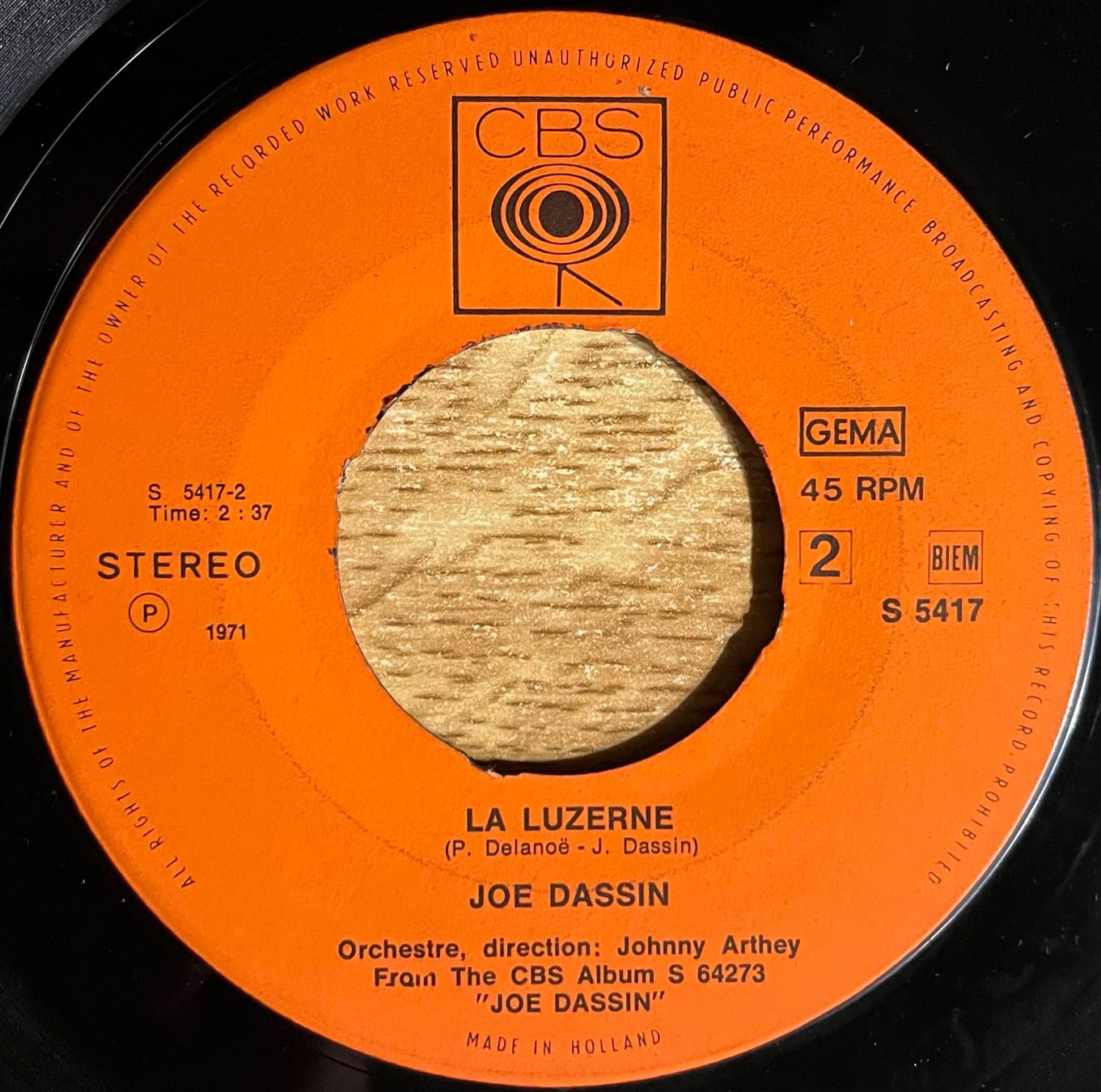 Dischi in vinile: JOE DASSIN - LA FLEUR AUX DENTS – Usato da Bussigny venduto da vinyl-pas-cher 3