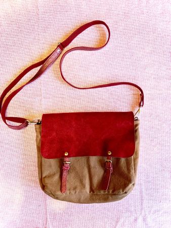 CRAIE  Stofftasche Umhängetasche braun rot