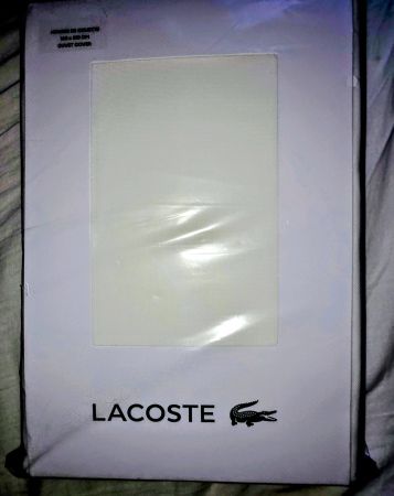 Fabrikneu Lacoste Bettwäsche-Set, Weiss, Baumwolle, 160x210