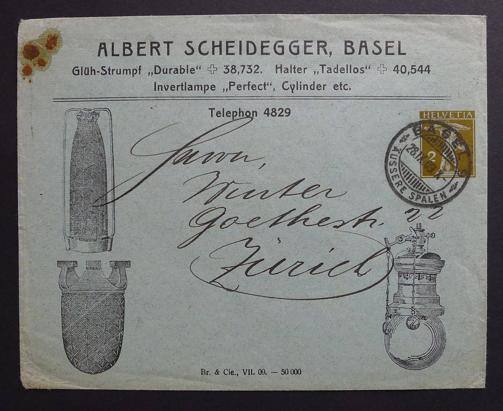 Tutti i francobolli: Illustrierte Privat Ganzsache, Albert Scheidegger BASEL – Usato da Ebikon venduto da SilvioFreund