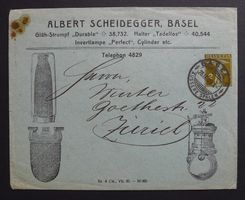 Illustrierte Privat Ganzsache, Albert Scheidegger BASEL
